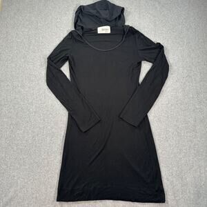 FluXus Hooded Jersey Dress Women's Small Black Long Sleeve Casual Comfortable